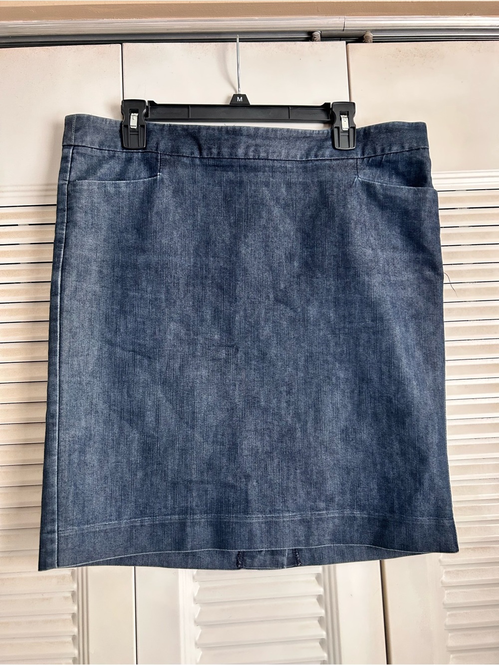Express Design Studio Womens 12 Stretch Denim Pencil Skirt Button Front Pockets